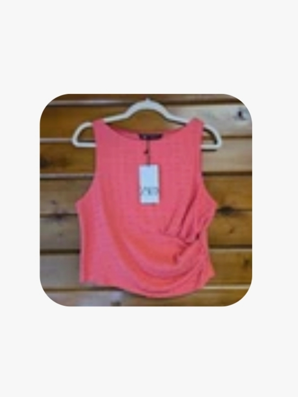 Zara Sleeveless Coral Twist-Front Women's Top